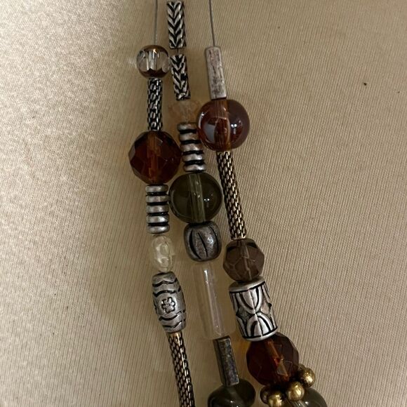 Premier Designs Brown and Silver Multi-Strand Necklace #PDNK2 - Picture 4 of 8